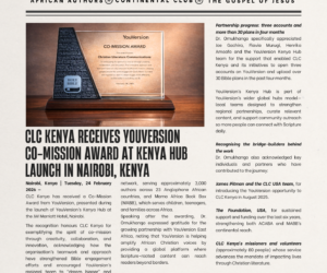 CLC Kenya Receives YouVersion Co-Mission Award at Kenya Hub Launch in Nairobi, Kenya