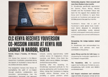 CLC Kenya Receives YouVersion Co-Mission Award at Kenya Hub Launch in Nairobi, Kenya